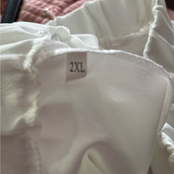 Flowy White linen like pants women’s  2XL - Picture 2 of 3